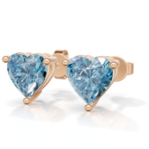 Heerani Jewels Naturel for Blue Topaz 925 Sterling Silver Classic <b>Stud</b> Vermeil <b>Rose</b> <b>Gold</b> Unisex Engagement Wedding <b>Earrings</b> - Product Image 2