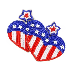 Pendientes Colgantes Étnicos de Lujo Boho Hechos a Mano con Cuentas de Semillas Triangulares Bordadas para Mujer, Color Personalizable - Product Image 2