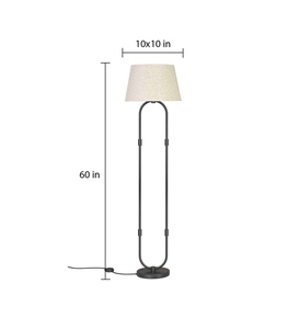 Lámpara de pie de lujo Daisy de algodón blanco con base de metal, OEM, ODM, bajo MOQ, precio de fábrica, venta al por mayor, suministro a granel - Product Image 2