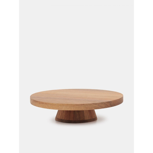 Factory <b>Supply</b> Simple Modern Design Solid Acacia Wood <b>Cake</b> Stand Eco-Friendly Round Wooden <b>Cake</b> Pedestal Platter For Home - Product Image 1