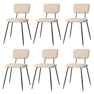 Set Moderno di 6 Sedie Imbottite Bianche per Cucina, Bar e Ufficio - Product Image 1