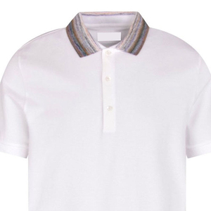 เสื้อโปโลผู้ชายลายทางแนวตั้งผ้าวูลผสมขนสัตว์ถักแบบริบสำหรับฤดูร้อน พร้อมบริการจัดส่ง - Product Image 5