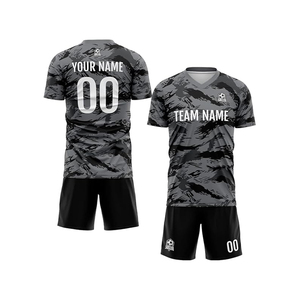 Conjunto de Camiseta y Pantalones Cortos de Fútbol Sublimados al por Mayor, Cuello en V, Manga Corta, 100% Poliéster, Absorbe la Humedad, Cintura Elástica, para Adultos - Product Image 5