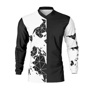 Maillot de cyclisme unisexe personnalisé, t-shirt de course imprimé, manches longues, hauts de VTT et moto, respirant, imperméable, coupe-vent, séchage rapide - Product Image 1
