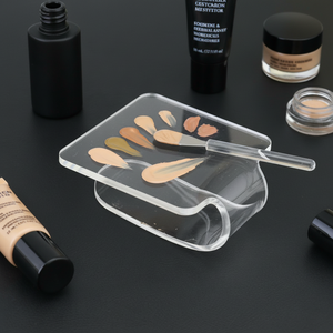 Paleta de Mezcla de Maquillaje Acrílica Transparente, Placa de Mezcla Portátil para Cosméticos y Arte de Uñas, Herramienta para Base, Lápiz Labial y Pigmentos - Product Image 1