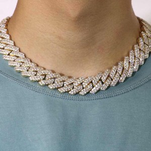 Best Selling JIYA VVS Moissanite Cuban Chain Necklace for Men Wedding Party Streetwear Fashion Rhodium/Rose Gold Plated Hiphop - Product Image 1