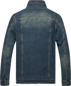 Veste en jean bleu premium pour homme, style vintage délavé à l'acide, séchage rapide, 100 % coton, décontractée, streetwear, voyage, mode outdoor - Product Image 3
