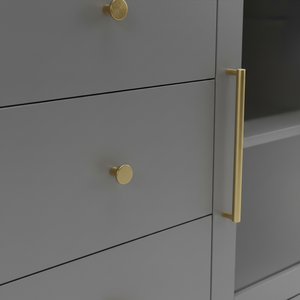 ตู้ไซด์บอร์ด ตู้บุฟเฟ่ต์ห้องนั่งเล่น ตู้คอนโซลพร้อมลิ้นชักกลางสามช่องและกระจกด้านข้างสองด้าน ดีไซน์ทันสมัย สีสันโดดเด่น - Product Image 5