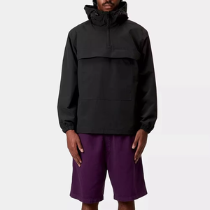 Blouson coupe-vent décontracté personnalisé pour homme, grande taille, imperméable, hiver, demi-zip, réversible, à capuche, 100 % polyester - Product Image 2