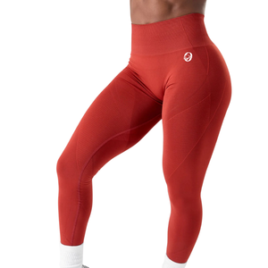 Hot <b>Red</b> Women's High Rise Compression Leggings Breathable Stretch Workout Pants for Yoga Gym Running Fitness Training Activewear - Product Image 2