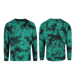 <b>Men's</b> <b>Tie</b>-Dye Long Sleeve Pullover O-Neck Regular Fit Knitted Casual Winter Sweatshirt Green <b>Black</b> Pattern Anti-Pilling Quick - Product Image 1
