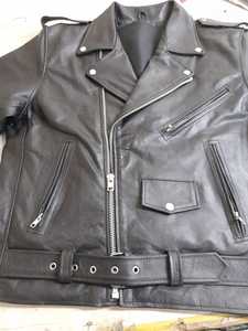 Men's Genuine <b>Leather</b> Motorcycle <b>Jacket</b> Solid Breathable Eco-Friendly Zipper Closure Turn-down Collar Regular Fit Autumn Wear - Product Image 5