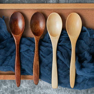 Cucharas de Madera de Estilo Japonés Moderno – Utensilios con Mango Largo y Logotipo Personalizado para Cocina, Repostería y Servicio en Fiestas - Product Image 5