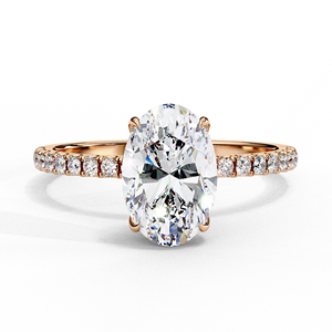 Bague de luxe en diamant de laboratoire ovale de 1,25 ct couleur E, plaqué or blanc 18 carats, pavé, certifiée IGI, éthique, pour mariage - Product Image 3