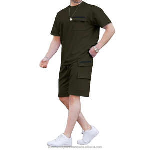 Ensemble décontracté d'été 2026 pour hommes : T-shirt multi-poches à manches courtes et short de travail – Vente en gros - Product Image 5