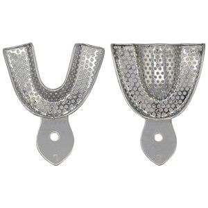 Juego Profesional de Bandejas Metálicas para Impresiones Dentales |   Bandejas Grandes Perforadas de Acero Inoxidable, Par Superior e Inferior para Adultos - Product Image 6