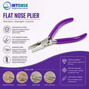 Alicates Profesionales de Punta Plana para Joyería, Acero Inoxidable, Herramienta Manual para Doblar Alambre y Hacer Abalorios - Product Image 2