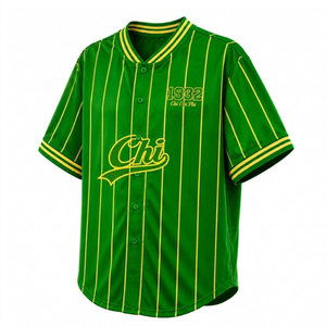 Chemise de baseball rayée verte pour femmes Chi Eta Phi Sorority, manches courtes, boutonnée, décontractée, streetwear pour femmes Chi - Product Image 5
