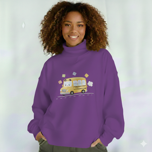 Pull à col montant pour femme, imprimé sur le devant, 100% coton, séchage rapide, respirant, coupe-vent, confortable pour l'hiver, OEM ODM - Product Image 1