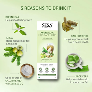 Jus capillaire ayurvédique à base d'extraits naturels de plantes, formule qui aide à contrôler la chute des cheveux, favorise une croissance saine et le bien-être du cuir chevelu. - Product Image 3