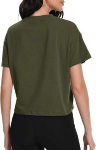 Custom Women Workout <b>Crop</b> <b>Tops</b> Oversized T-Shirts Cotton Short Sleeve Boxy Shirts - Product Image 6