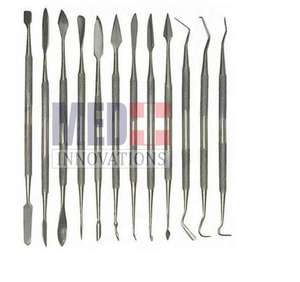 Instrumentos quirúrgicos, herramientas de tallado de cera de acero inoxidable, juego de instrumentos de depilación dental con estuche, 10 Uds. - Product Image 1