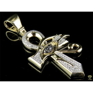 Fashion Egyptian Cross Hip Hop Pendant Necklace with VVS Moissanite Diamonds and 925 Sterling Silver - Product Image 4