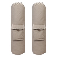 Tas Matras Yoga Asterisk Ramah Lingkungan dari Katun Rami Warna Alami dengan Tali Besar yang Dapat Disesuaikan, Pola Titik, Logo Kustom, Ukuran Kustom
