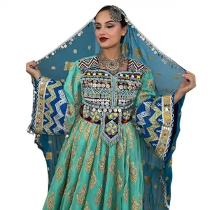 Vestidos Afganos de Alta Calidad Hechos a Mano por Fabricantes Profesionales, Vestidos Tribales Vintage Afganos Kuchi Disponibles para la Venta - Product Image 1