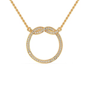 Collier pendentif rond en diamant pour femme avec chaîne en or 18 carats, pendentifs et breloques élégants en diamant - Product Image 2