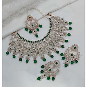 Jewelemarket Designer <b>Choker</b> Necklace Set Sparkle Austrian Stone and Pearl Beads Fine Jewelry-10575421DP - Product Image 4