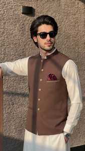 Chaleco Festivo para Hombre, Estilo Pakistaní, Tradicional, Bordado, para Bodas y Fiestas, Colores y Tallas Personalizables - Product Image 3