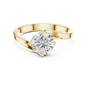 แหวนหมั้นทองคำ 18K สีเหลือง ประดับเพชรเม็ดเดี่ยวทรง Eterna Prong ดีไซน์ Aurelia Rise สไตล์คลาสสิก Velora สำหรับวันครบรอบ - Product Image 1