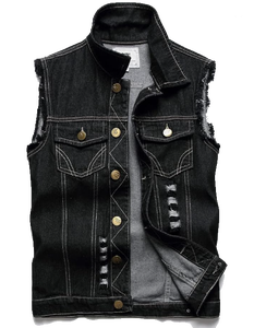 Veste en jean vintage pour homme de haute qualité, en coton, séchage rapide, anti-UV, design personnalisé, streetwear, logo sur le devant - Product Image 3