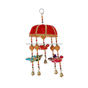 กระดิ่งลมผ้าฝ้ายพร้อมกระดิ่งและลูกปัดสำหรับตกแต่งภายในและกลางแจ้ง - Product Image 6