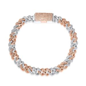Pulsera de Cadena de Diamantes Chapada en Oro Rosa de 18K de Lujo, Corte Brillante Redondo, Microincrustaciones, Unisex, para Uso Diario - Product Image 3