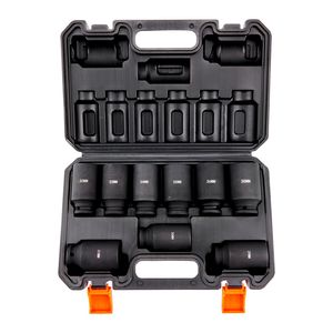 Set di chiavi a bussola a impatto da 9 pezzi da 1/2 pollice per riparazione auto, da 29-38 mm, metriche, profonde, con numeri facili da leggere, in acciaio legato Cr-Mo a 6 punte - Product Image 1