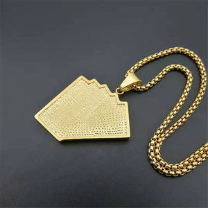 HipHop Straight Flush Pendant With Steel <b>Chain</b> Golden Moissanite Jewelry Poker Card Playing Cards Aces Royal Charm Gold <b>Iced</b> <b>Out</b> - Product Image 2