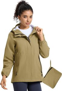 Chaqueta cortavientos impermeable con capucha, informal, estilo urbano, con bloques de color, plegable, para viaje. - Product Image 4