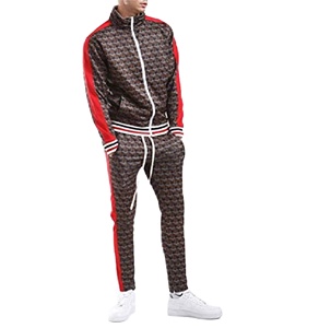 Chándal con cremallera frontal para hombre, conjunto de 2 piezas de cuello con embudo estampado por sublimación, chándales con cremallera, tiras laterales de cuello alto, novedad de 2022 - Product Image 1