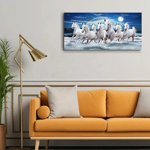 Animal Crystal Porcelain <strong>Painting</strong> Wall Art Frame for Living Room Hotel Decor Majestic Sunrise 7 Running <strong>Horse</strong> <strong>Painting</strong> - Product Image 4