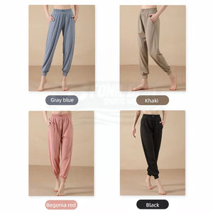 Pantalon de yoga taille haute à motif écossais effet glaçon, double poche latérale, sans couture, grandes tailles, services OEM en gros - Product Image 6
