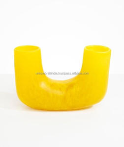 Vase en résine en forme de U de Style moderne nordique noir blanc pour la décoration intérieure ornements de fleurs sèches Vase de table de bureau pour salon - Product Image 5