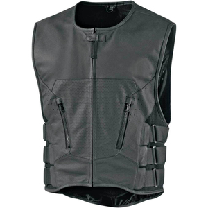 Nuevo Chaleco de Cuero Negro para Motociclistas, Chaquetas de Cuero con Diseño Personalizado, Chaleco de Cuero Transpirable con Cremallera para Invierno - Product Image 5