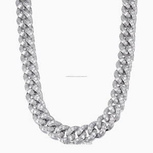 Collar de Plata de Ley 925 Premium, 21MM de espesor, acabado de alto pulido, 46CM, 18 pulgadas, ropa de calle audaz, collares de moissanita Unisex - Product Image 1