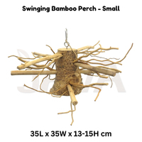 Perchoir pour oiseaux en racine de bambou de haute qualité, écologique, durable, provenant d'Indonésie, taille S