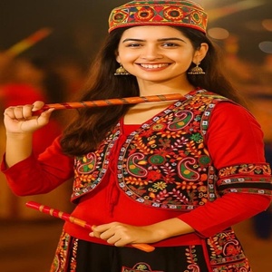 Vêtements de festival en soie lourde avec broderie multi-fils et travail de miroir, collection de Koti pour femme Navratri, fournisseur de Surat - Product Image 1