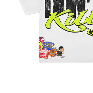 Camiseta Blanca Extra Grande para Hombre con Estampado 'Don't Kill My Vibe', Estilo Urbano, Cuello Redondo, Manga Corta, Tela Jersey - Product Image 3