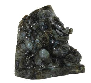 Venta al por mayor labradorita Ganesha estatua tallada a mano estatuilla cristal Natural piedra curativa estilo religioso - Product Image 2