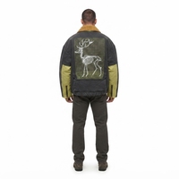 Veste en toile de coton épaisse 14 oz personnalisée pour homme, style denim, effet vieilli, coupe carrée courte, streetwear vintage, vêtement d'extérieur de chasse, OEM